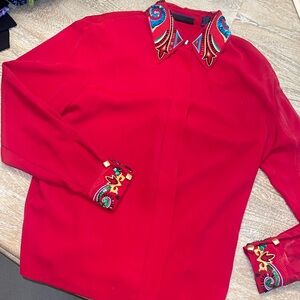 Vintage 90s 80s Karen Scott Button-up Blouse